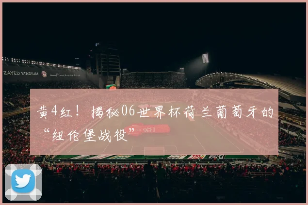 黄4红！揭秘06世界杯荷兰葡萄牙的“纽伦堡战役”